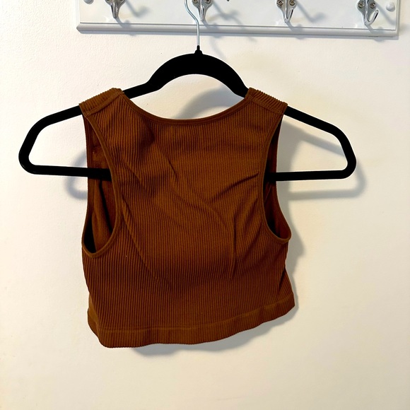 Brown Sporty Crop Top - Picture 2 of 2